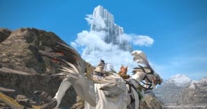 大好きな山をバックに相方ホロのエターナルチョコボの後ろに乗せてもらうのが嬉しすぎる^^