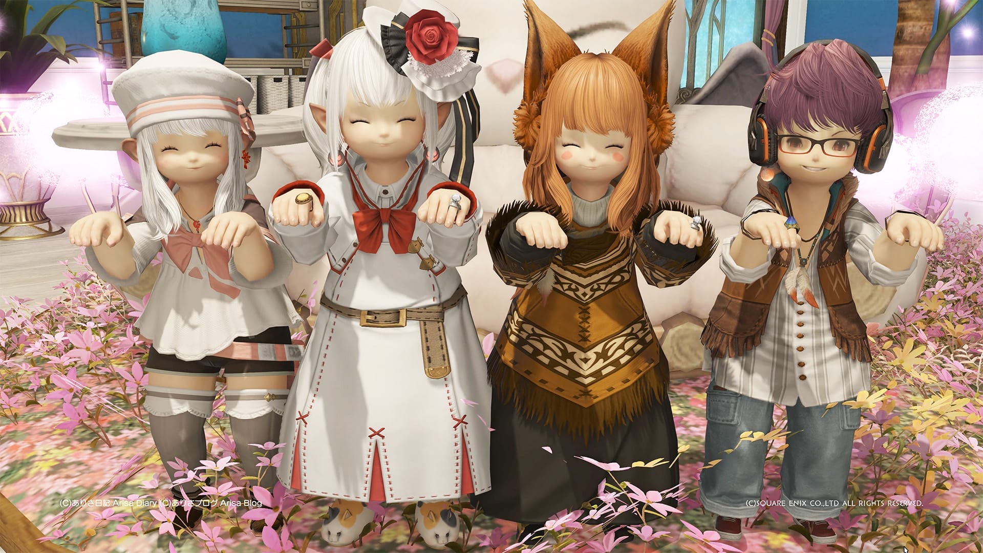 【FF14】呪うエモートで仲良しフレさんみんなで呪ってみたよ！【FFXIV】私を応援してくれる大切なお友達と